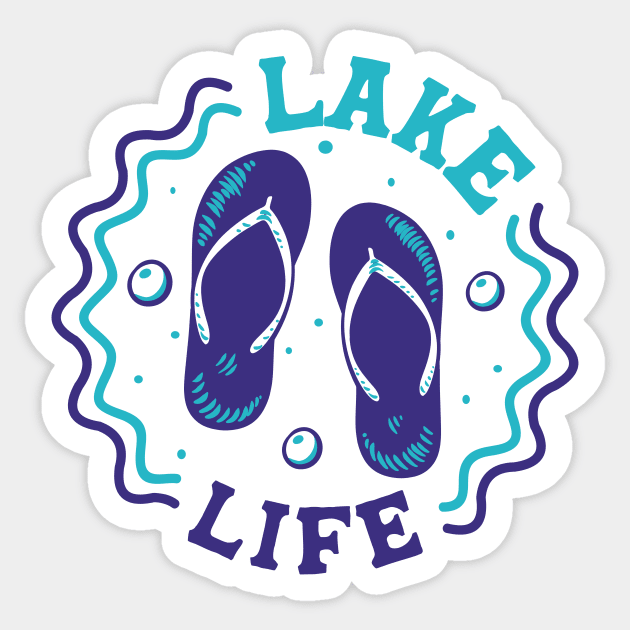 Lake Life // Fun Summer Flip Flop Badge Sticker by SLAG_Creative